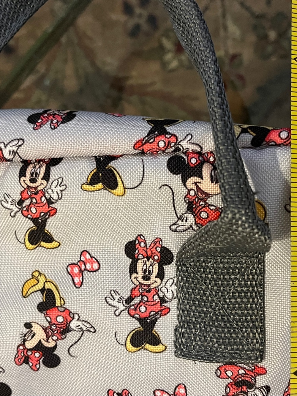 Disney Baby Minnie Mouse Gray Backpack Red Bow Print Bag - Picture 7 of 12